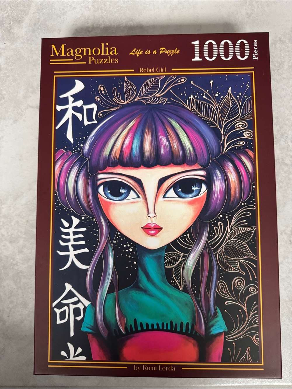 Magnolia 1000pc Puzzle - Colorful Purple Teal Pink Artwork